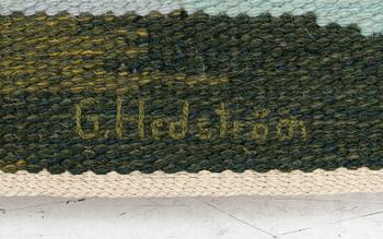 Gösta Hedström, bildväv, "Galtispuoda", Gammelstads Handväveri, signerad G Hedström, ca 50 x 165 cm.