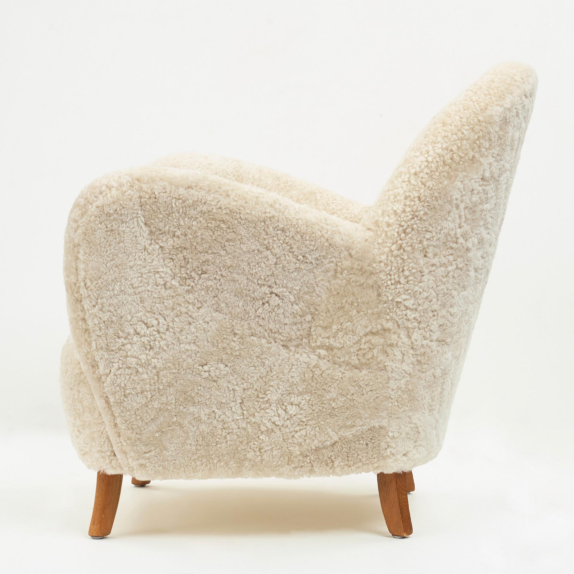 THORALD MADSEN, an easy chair by cabinetmaker Thorald Madsen, Denmark 1930's-40's.