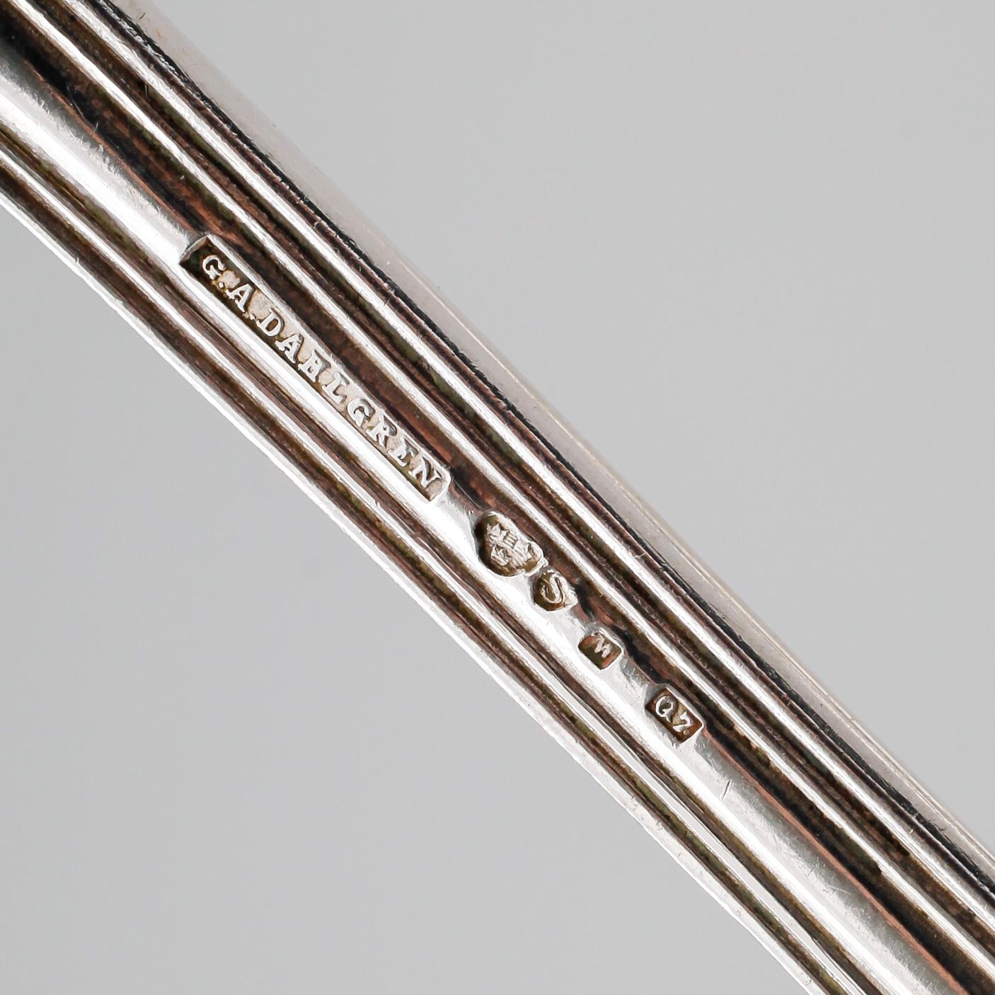 GAFFLAR, 12 st, silver, CA Dahlgren, Stockholm 1918. Vikt ca 980 g.