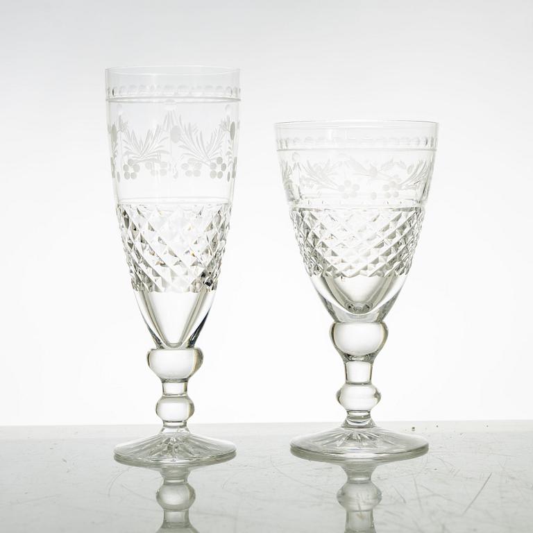 Fritz Kallenberg, a 28-piece "Elvira Madigan" glass service, Kosta, Sweden.