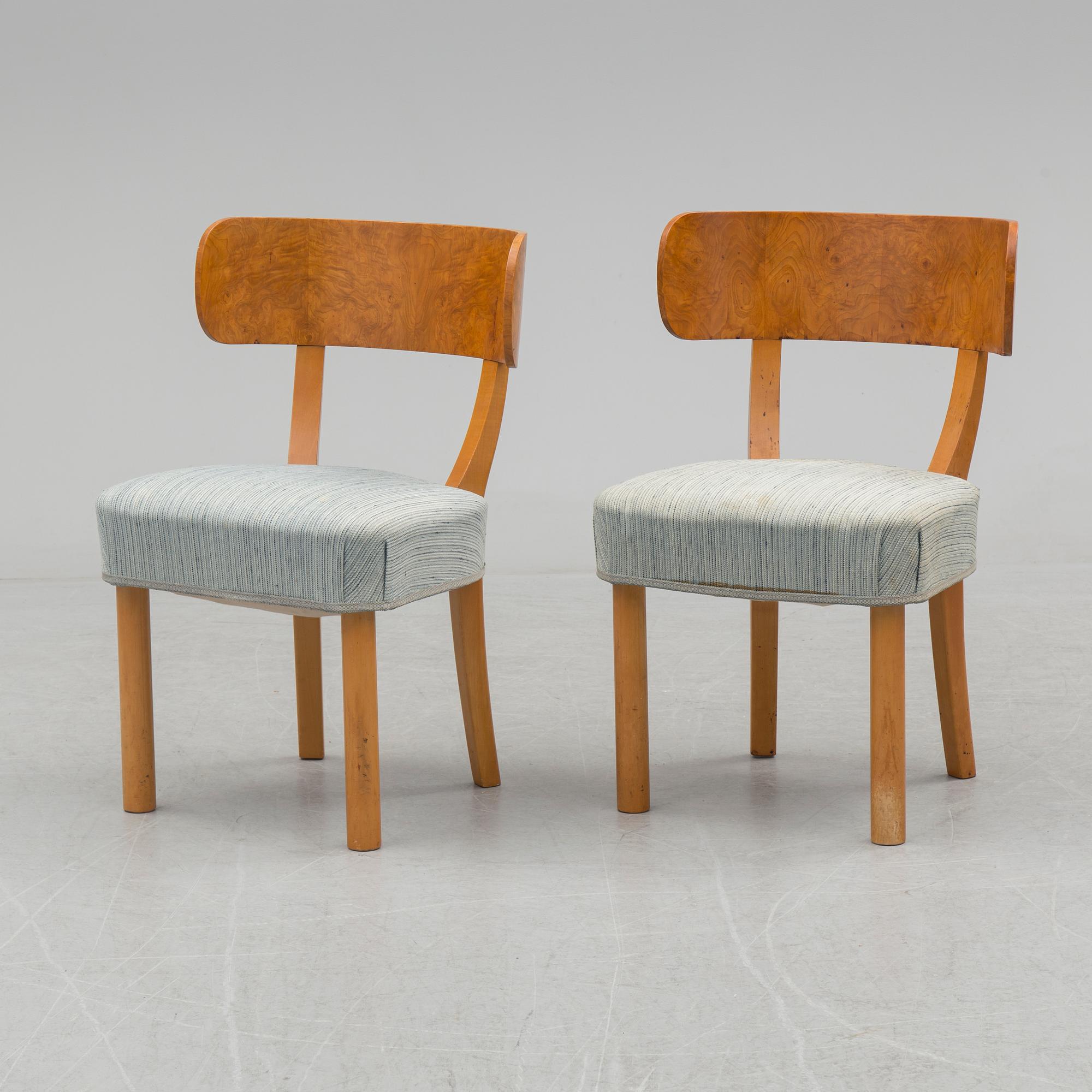 A set of eight chairs and a dining table 'Birka' by Axel Einar Hjorth, Nordiska Kompaniet, 1930s.