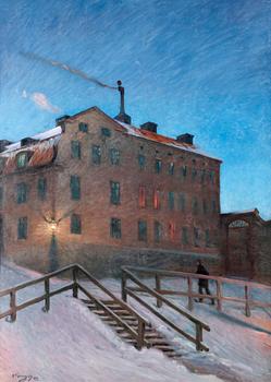 63. Nils Kreuger, "Gammalt hus i Katarina" (Old house in Katarina, street scene from Stockholm).