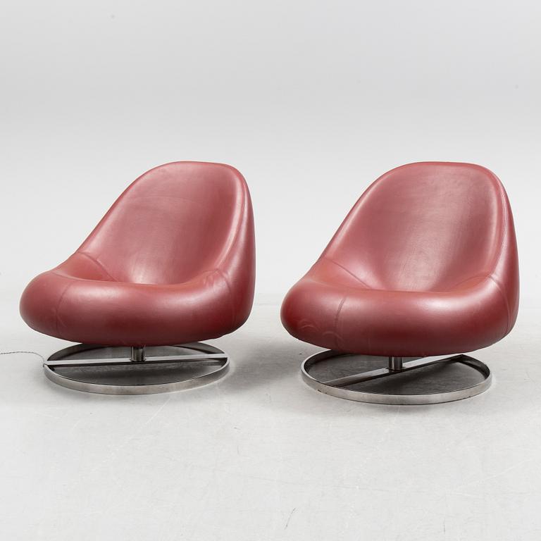 A pair of 'Flow' easy chairs designed by Anders Hjelm for Johanson Design, Markaryd.