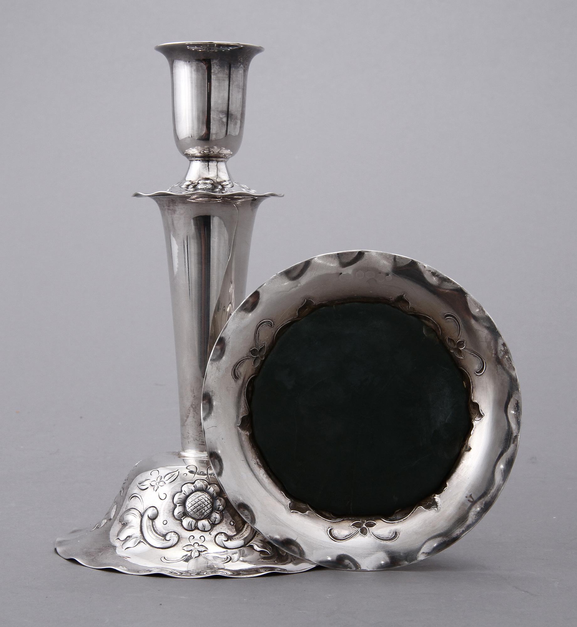 LJUSSTAKAR, ett par, silver, GAB, Stockholm, 1949.