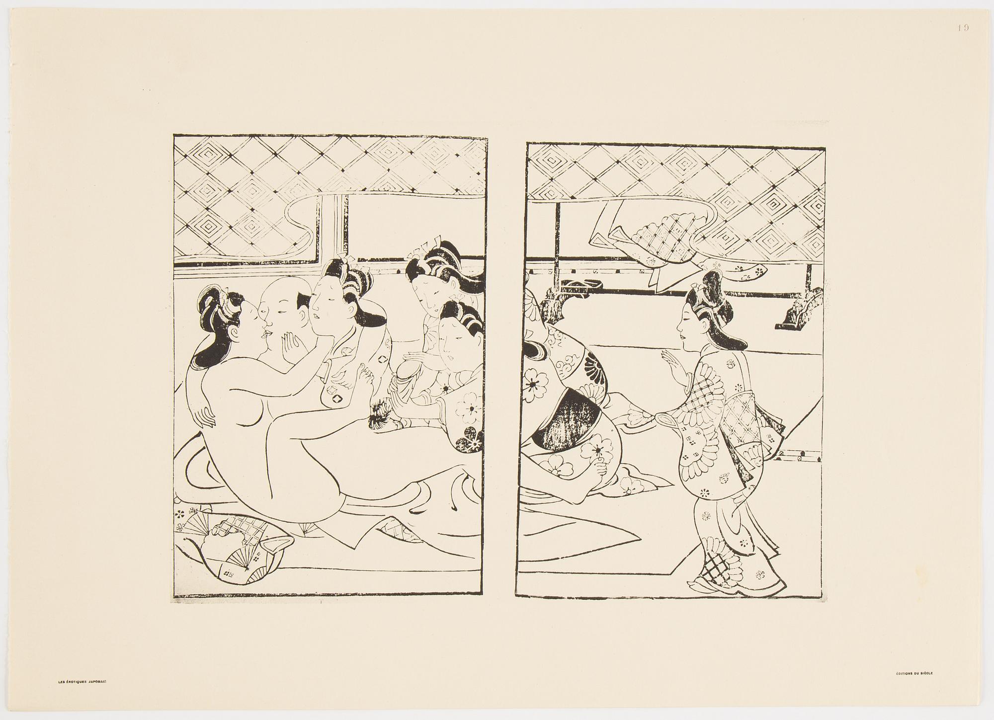 Mapp av Francois Poncetton, Les Erotiques Japonais, Paris, Editions du Siecle, 121 Bouleard Saint-Michel. MCMXXV.