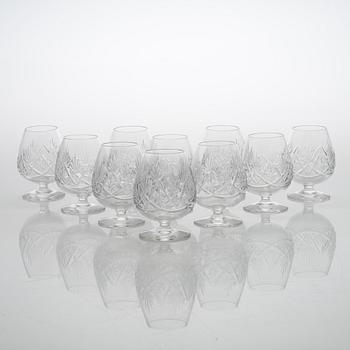 An 'Yrjö' crystal glassware set, 58 pieces, Riihimäen Lasi, Finland, latter half of the 20th century.