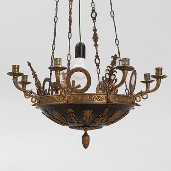 Hanging lamp, Empire style, circa 1900.