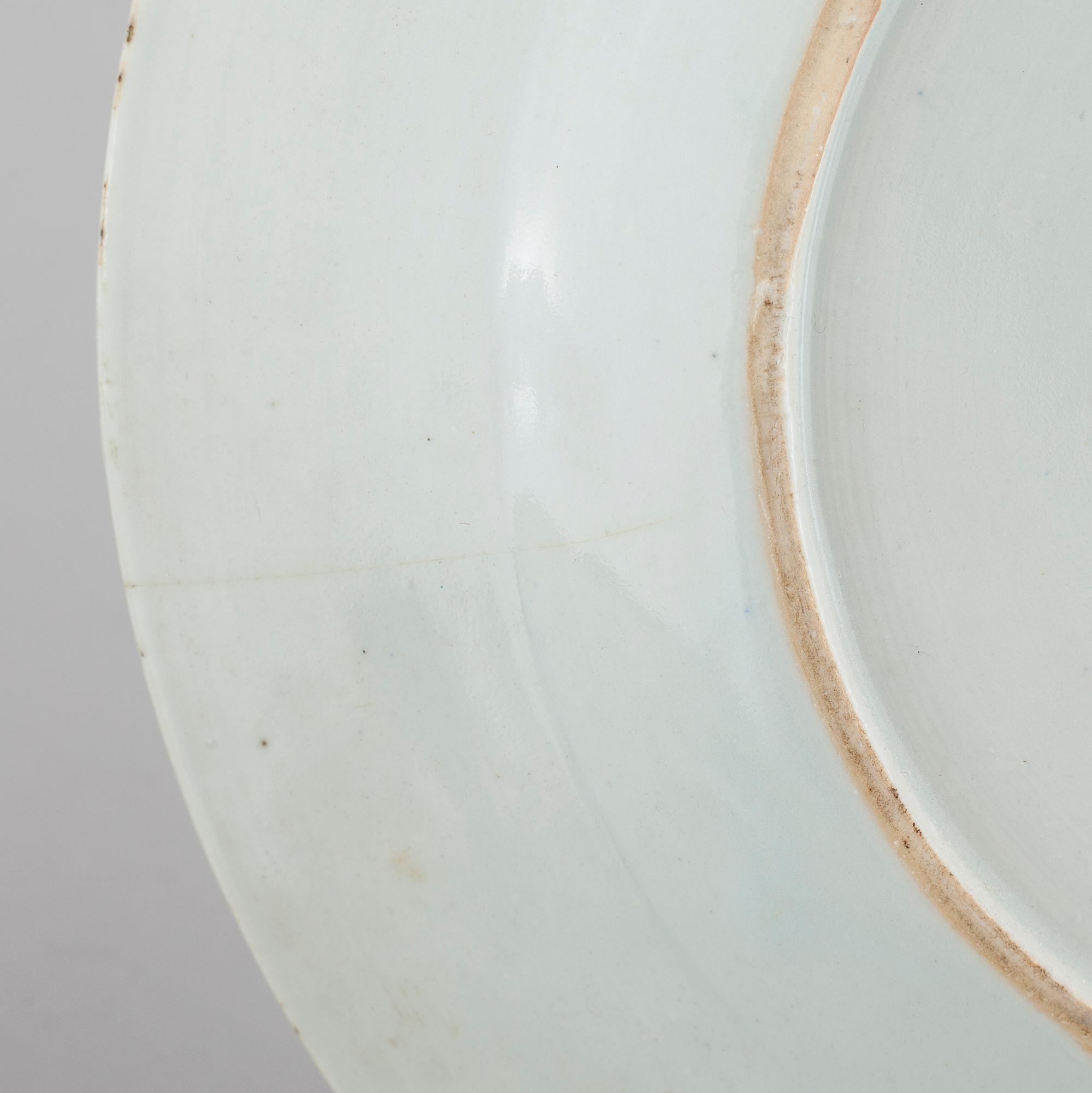 Three small plates and one plate in blue and white, Qing dynasty, 18th and 19th cenutry.