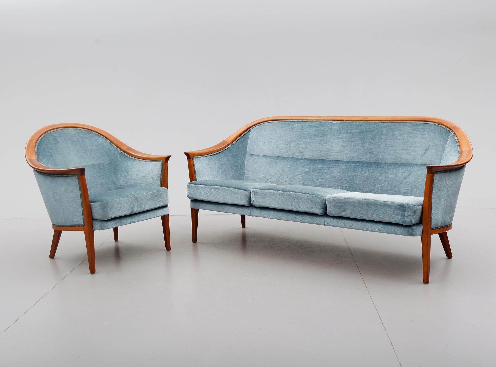 SOFFA SAMT FÅTÖLJ, Bodafors, Bertil Fridhagen, 1960-tal.