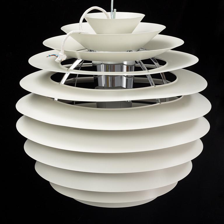 Poul Henningsen, a 'PH Globe/Louvre' pendant light, Louis Poulsen, Denmark.