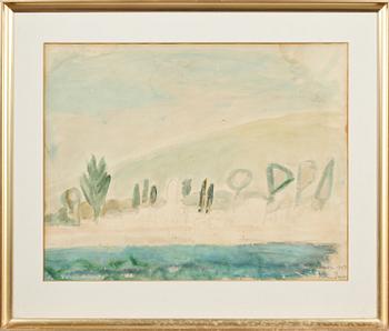 Karin Parrow · KARIN PARROW, akvarell, signerad och daterad 1947.