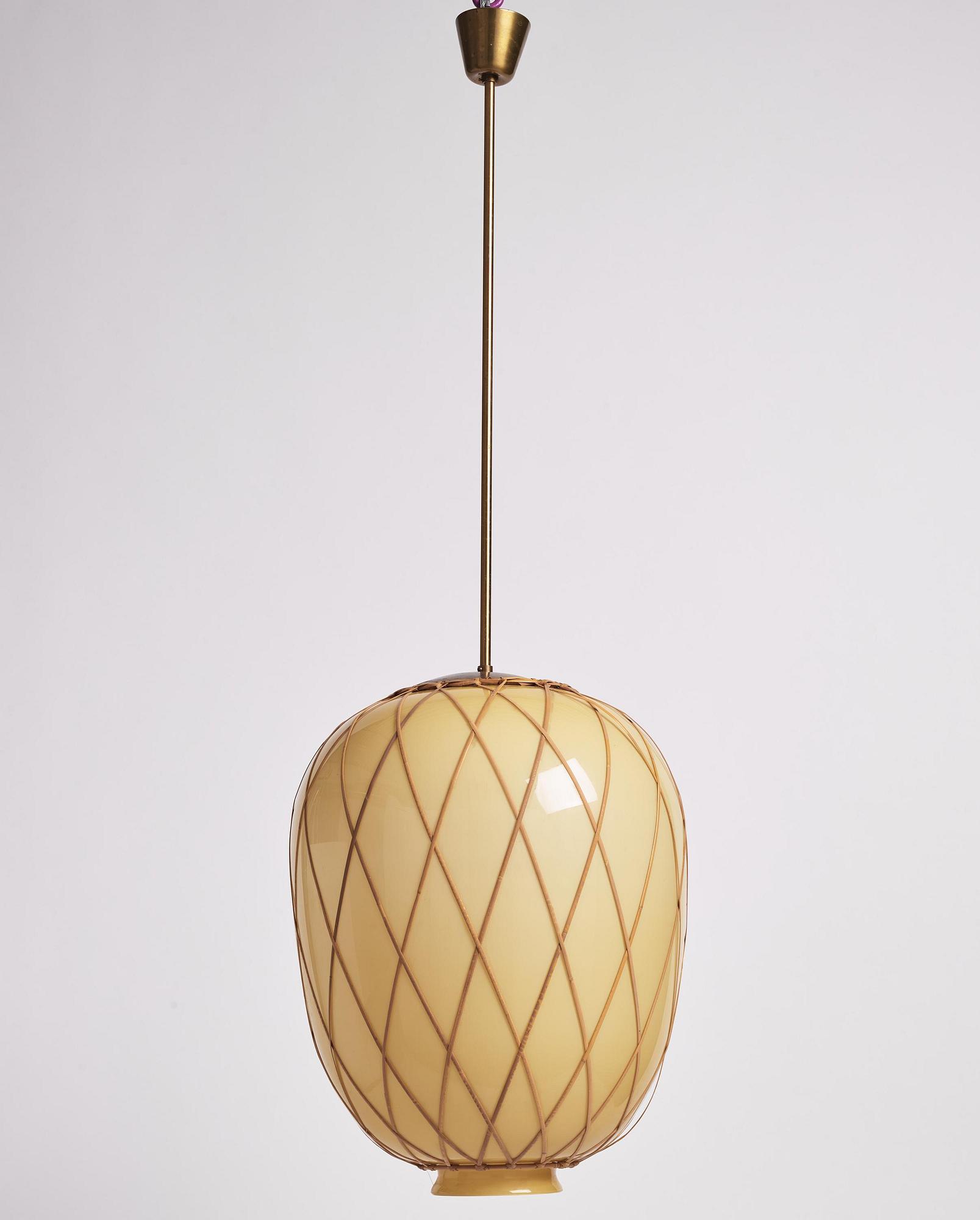 Harald Notini, taklampor, ett par, modell "11555", Arvid Böhlmarks Lampfabrik, Stockholm, 1940-tal.