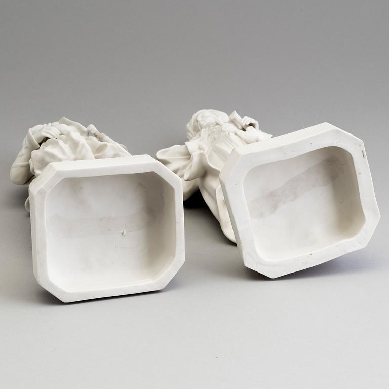 A PAIR OF PARIAN FIGURES, Gustafsberg, 1860/70.