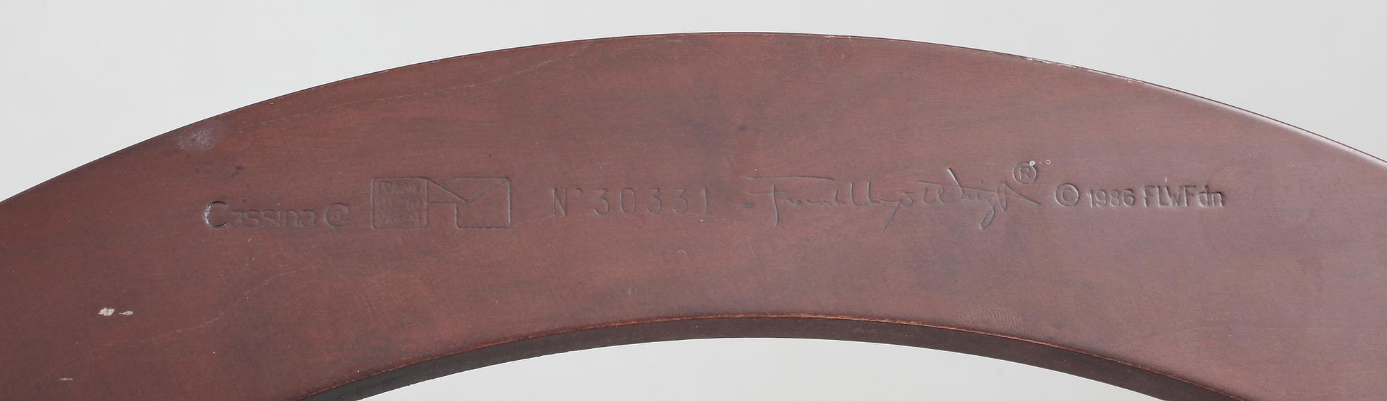 KARMSTOLAR, ett par, Frank Lloyd Wright, Cassina, 1980-tal.