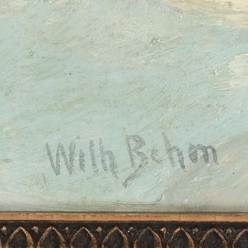 WILHELM BEHM, olja på pannå, signerad.