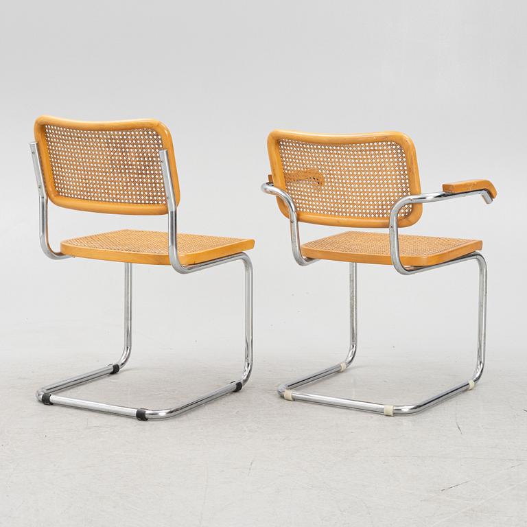 Chairs, 6 pieces, Italy, second half of the 20th century.