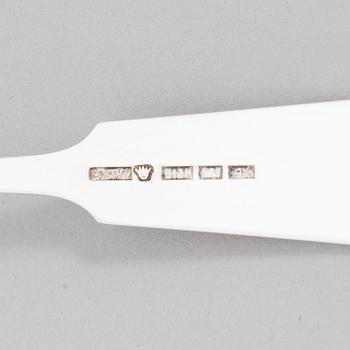 A 42-piece set of silver cutlery with seashell decorated handles, Finnish hallmarks, 1918-1950.