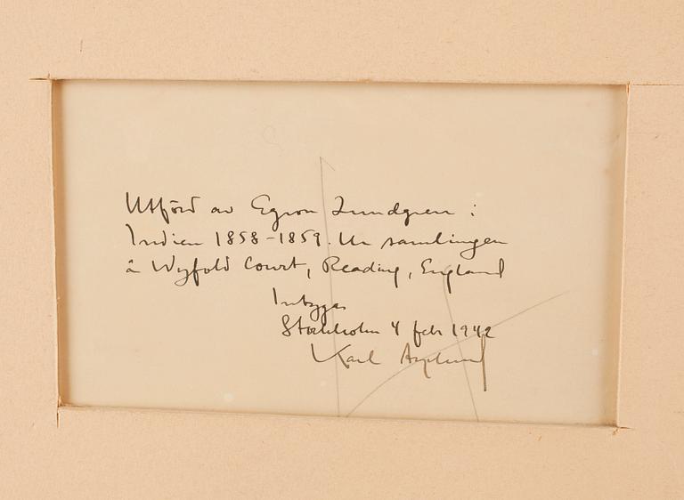 EGRON LUNDGREN, akvarell på papper. Intygad á tergo av Karl Asplund.