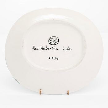 Dorrit von Fieandt, a porcelain dish, "Hubertus Fish", prototype. Signed DF 12.2.96.