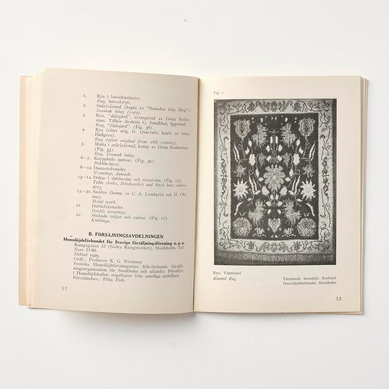 Stockholm Exhibition 1930, catalogue, brochures and souvenirs, six pieces.