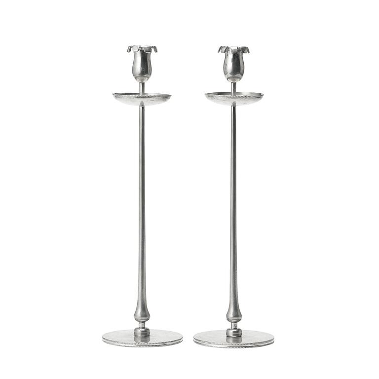 Josef Frank, a pair of pewter candlesticks, Svenskt Tenn, Stockholm 1953.