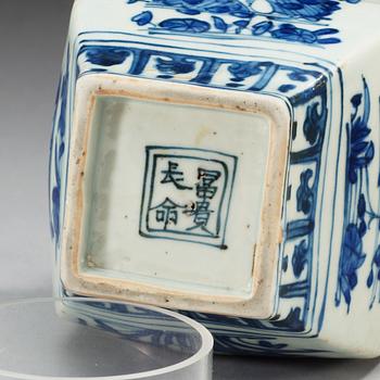 A blue and white jar, Ming dynasty with hall mark.