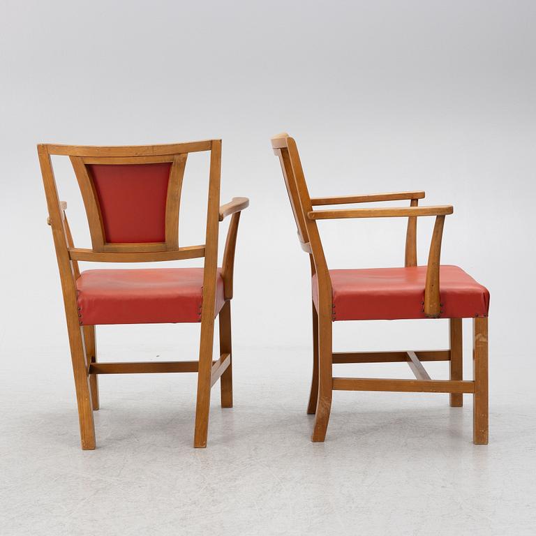 Josef Frank, a set of six armchairs, model B2163, Svenskt Tenn.