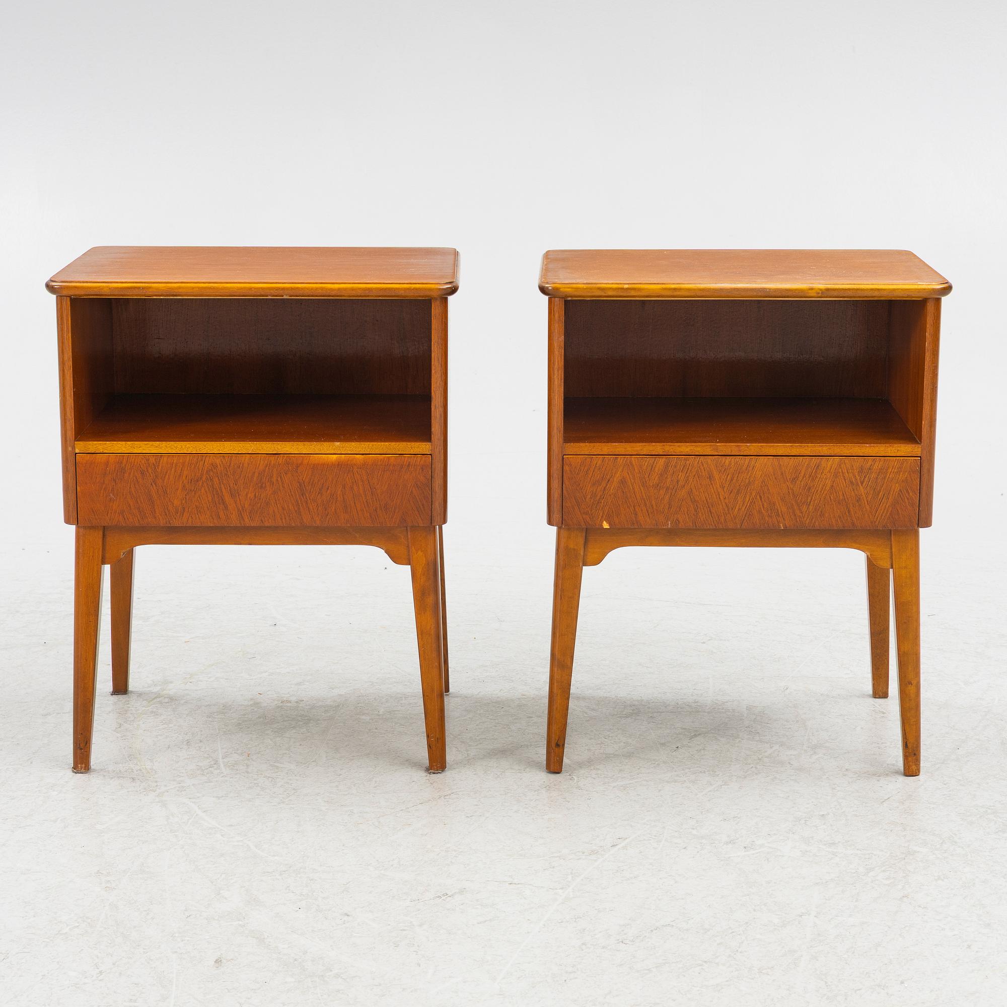 A pair of bedside tables, 1950s/60s.
