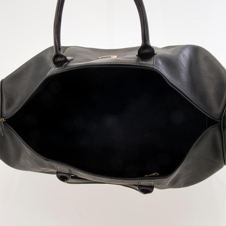 CHRISTIAN DIOR Black Monogram Coated Canvas Duffel Bag.