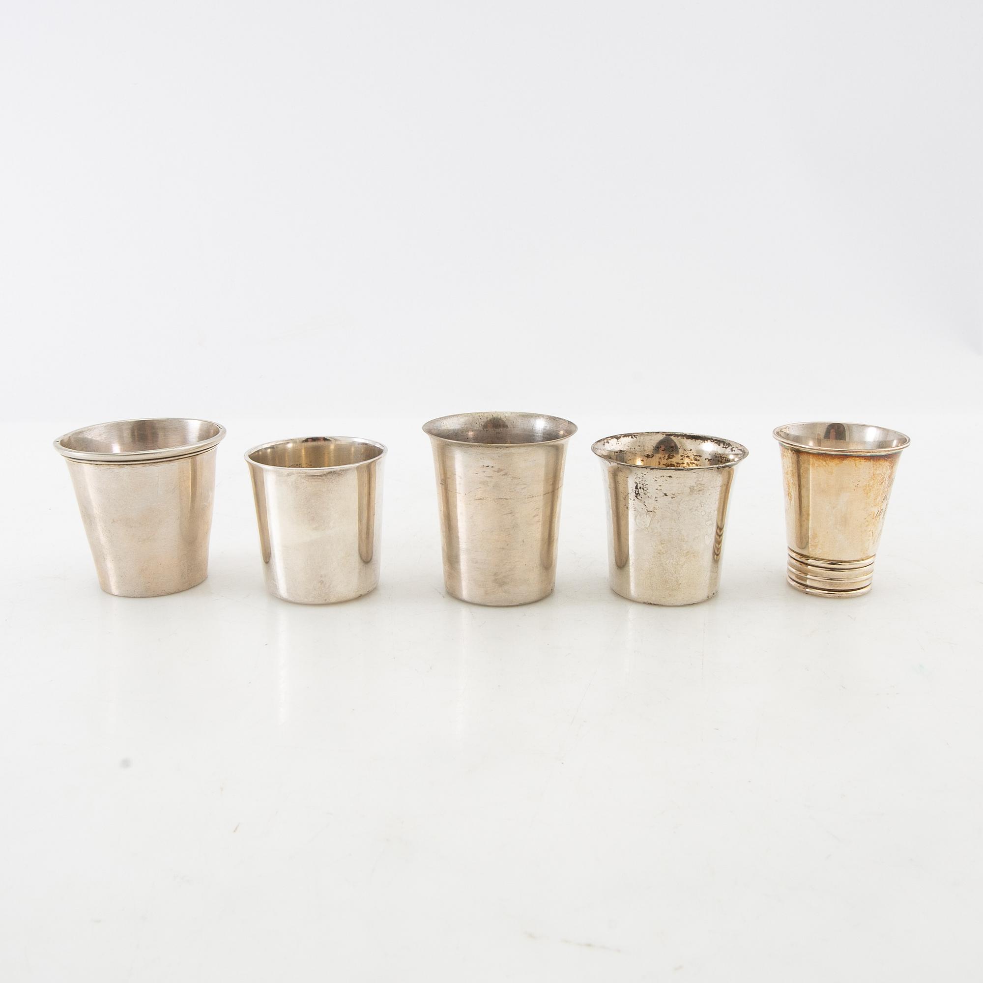 Pokaler/Bägare 8 st silver mestadels GAB 1900-talets första hälft.