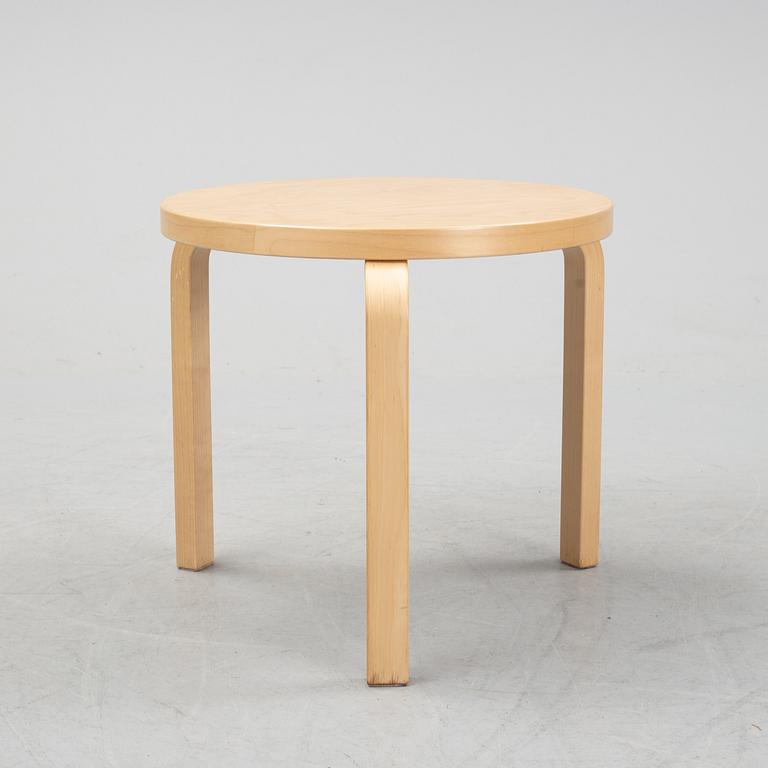 A bench and a stool by Alvar Aalto, from around the year 2000.