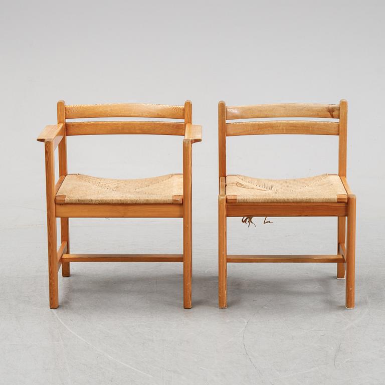 Børge Mogensen, dining table, 4 chairs + 1 armchair with rope seats, "Asserbo", Company Karl Andersson & sons.