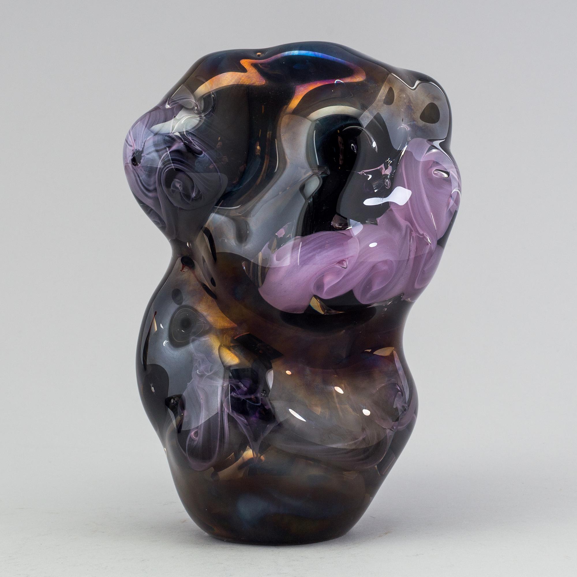 Per B. Sundberg, a unique Per B Sundberg glass vase, Orrefors, Sweden 1998.
