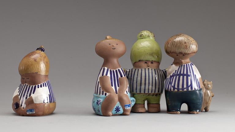 FIGURINER, 4 st, stengods, Lisa Larson, 1900-talets mitt.