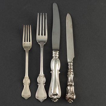 CUTLERY, 35 pieces, silver, 19th and 20th century.