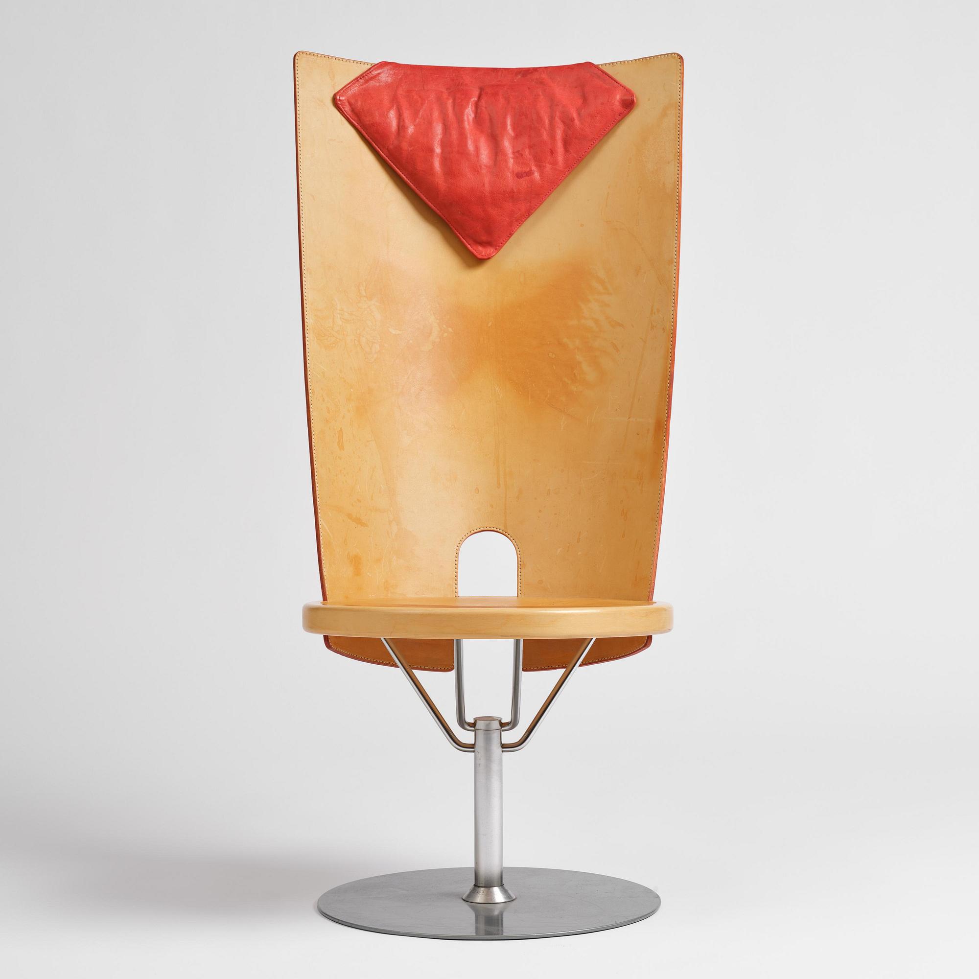 Börge Lindau, a prototype “Hövding” chair, from the Oblado series, Blå Station, Åhus, 1980s.