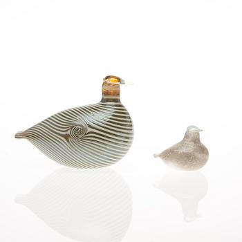 FIGURINER, 2 st, glas, Oiva Toikka, signerade.