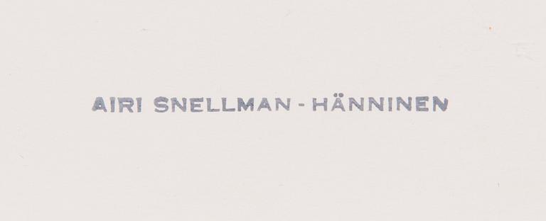 Airi Snellman-Hänninen, an original draft for a rug, mixed media, stamp signature.