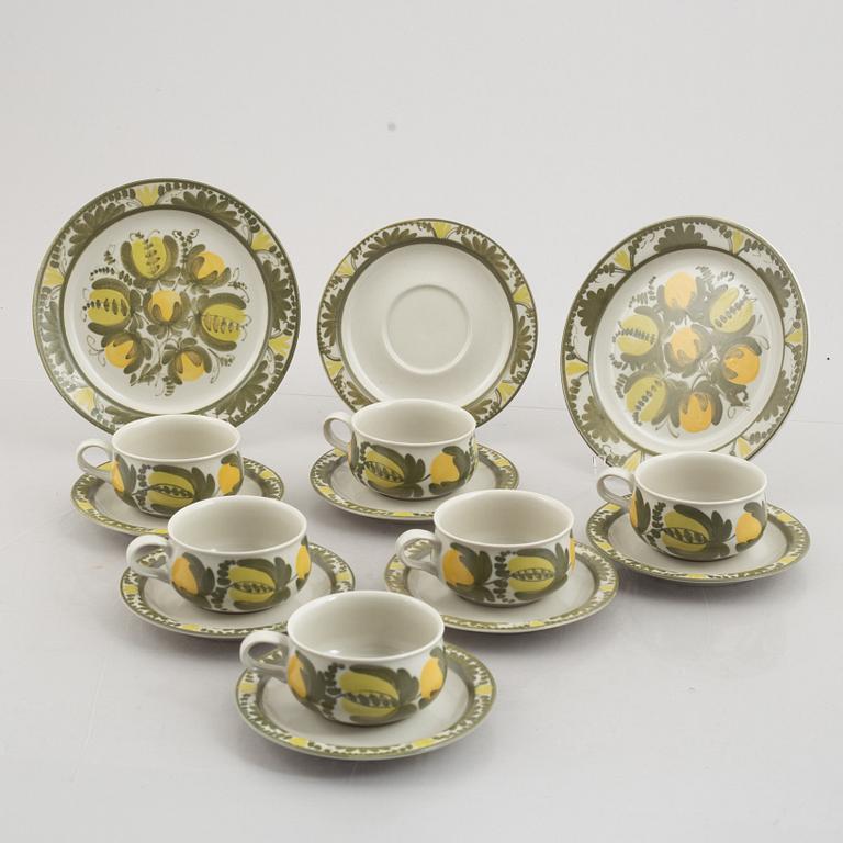Raija Uosikkinen, eight stoneware coffee service parts, Arabia, Finland, 1960's.