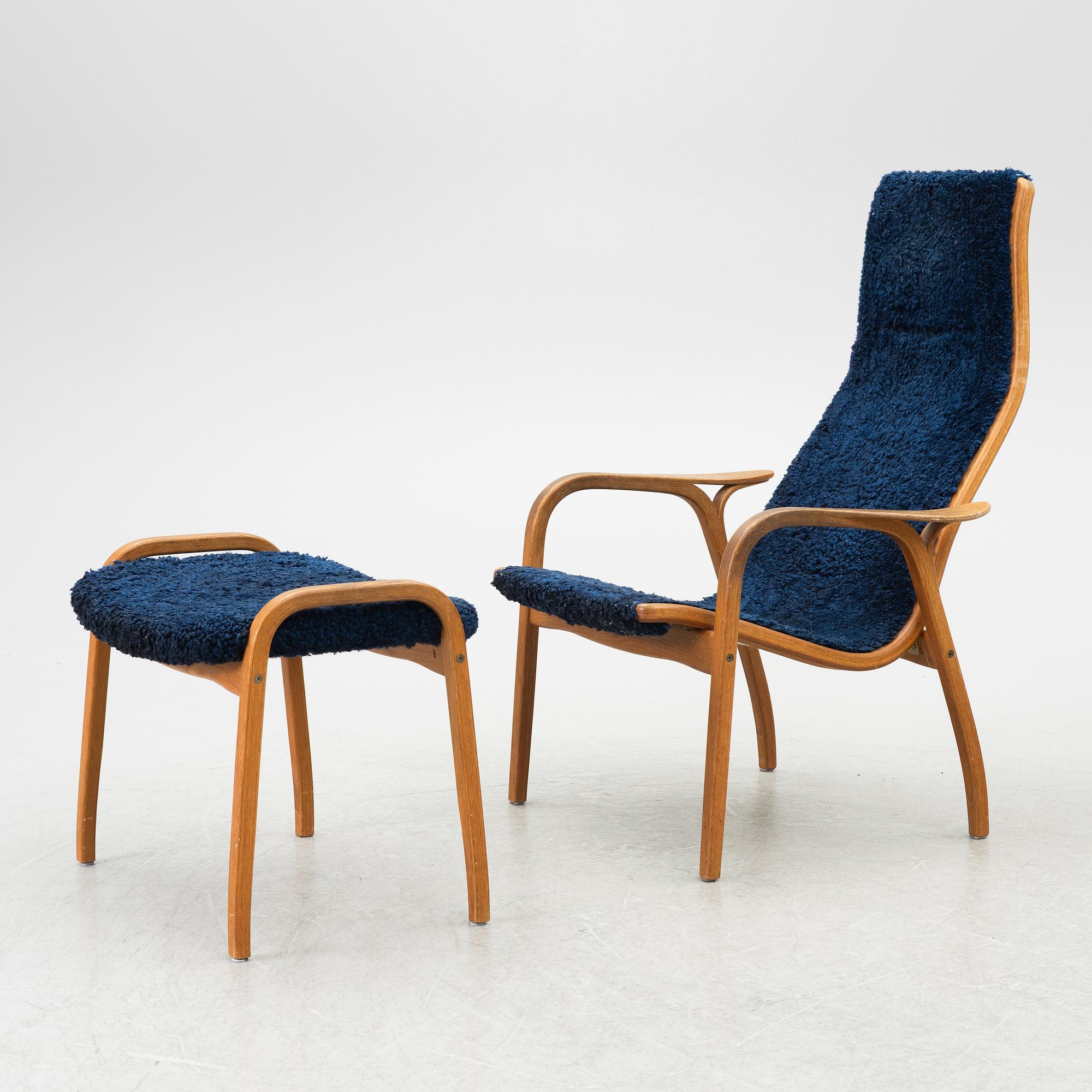 Yngve Ekström, a Swedese 'Lamino' armchair and foot-rest, Sweden, 2004.