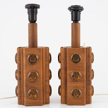 Bordslampor, ett par, 1960-70-tal.