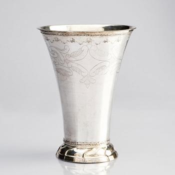 Daniel Lundström, bägare, delvis förgyllt silver, Stockholm, 1778. Gustaviansk.