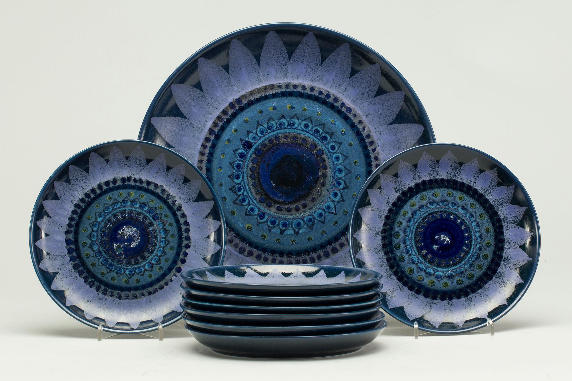 SERVISDELAR, keramik, 9 delar, Hilkka-Liisa Ahola.