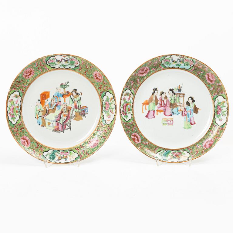 Parti porslin, 10 delar, Kanton, Kina, 1800-tal.