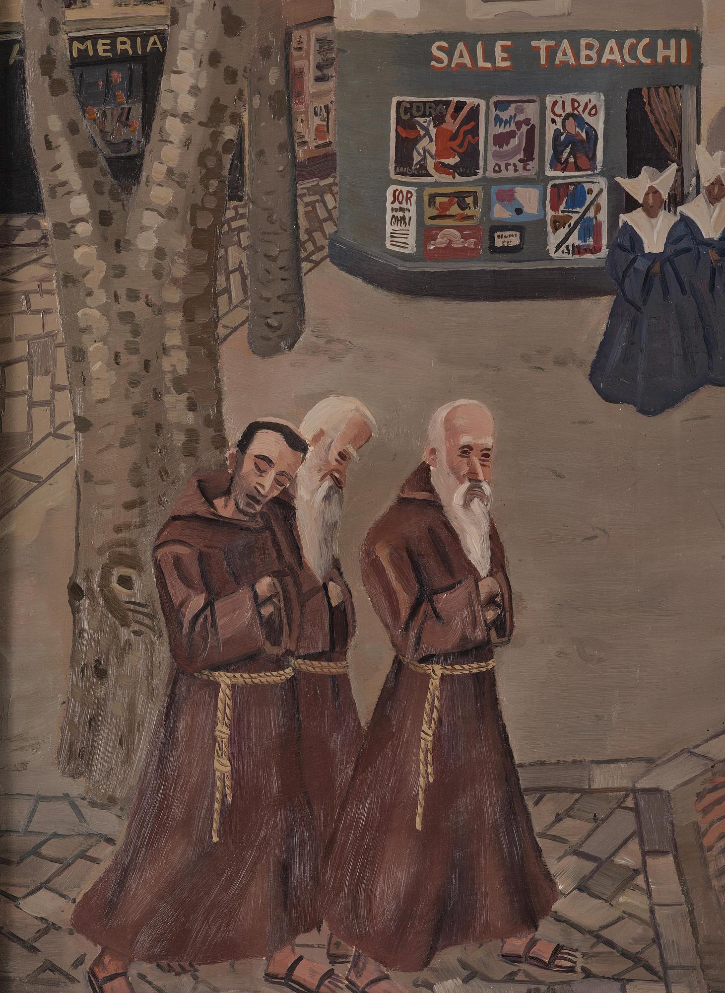 Acke Hallgren, "Domkyrkan", motiv från Piazza Muccioli, San Remo.