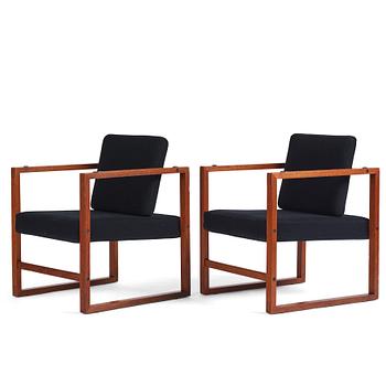 Ole Gjerløv Knudsen & Erik Korshagen, a pair of easy chairs for Søren Nielsen & Co, Denmark 1950s-60s.