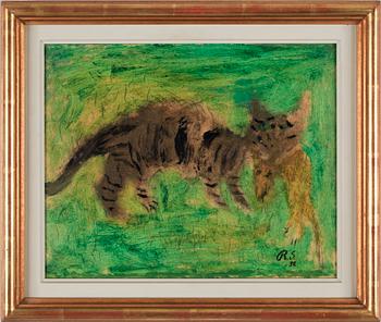 Ragnar Sandberg, "Katt som fångar råtta" (Cat catches a rat).