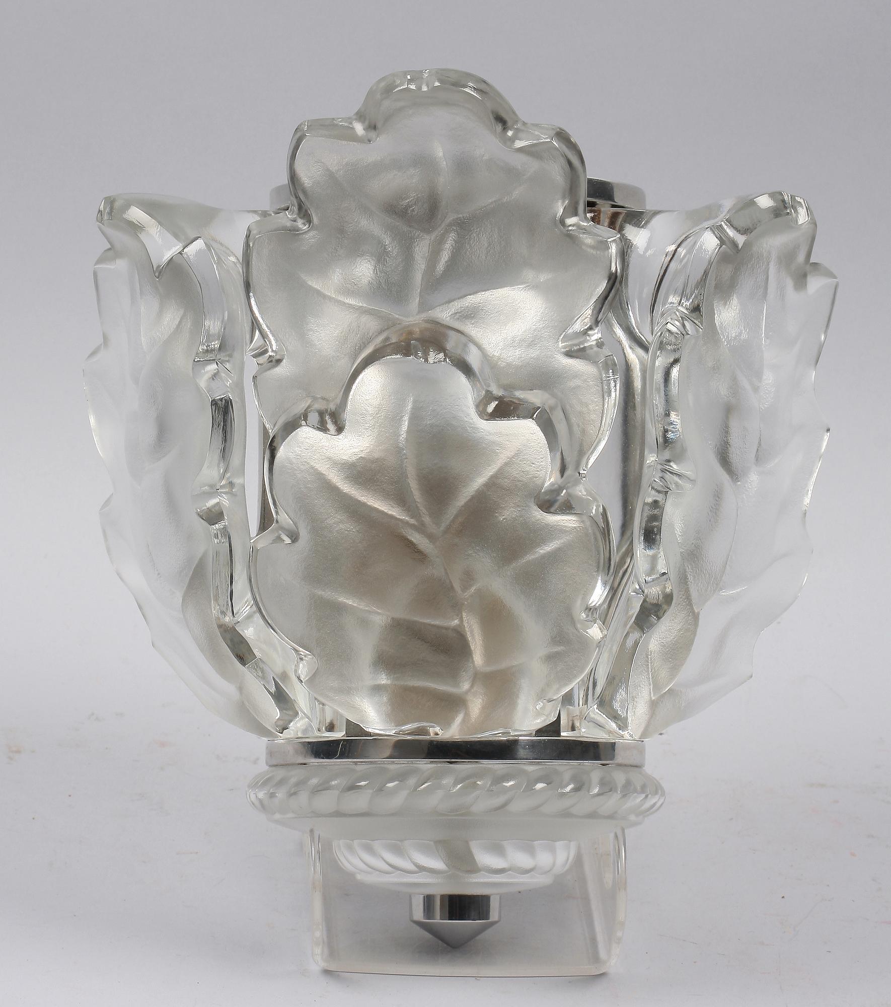 VÄGGARMATUR, glas, märkt Lalique France, 50/60-tal.