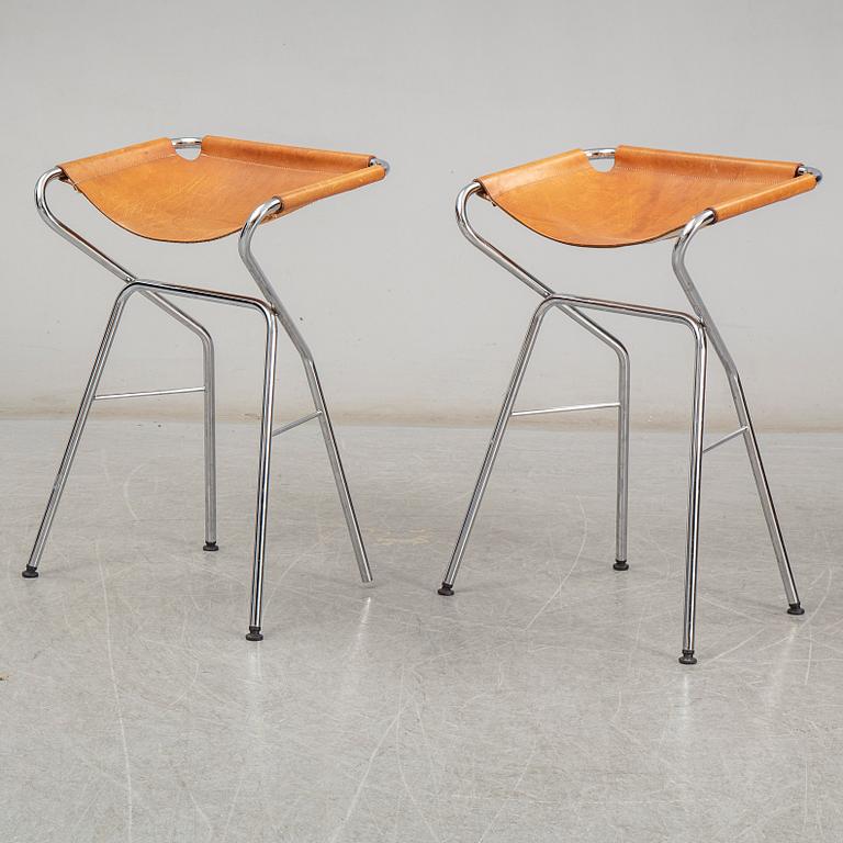 ANNA VON SCHEWEN & BJÖRN DAHLSTRÖM, six steel bar stools from Lammhults. Model designed in 2004.