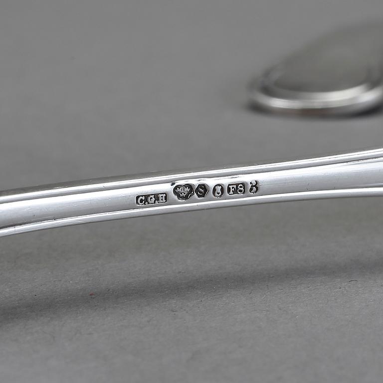 GAFFLAR, 8 + 6, silver, modell "Chippendale", CG Hallberg, Stockholm, 1930-tal. Vikt 461 g.